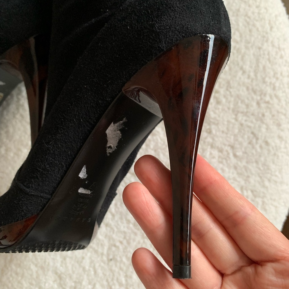 Casadei Vegan Suede Black Y2K Stiletto Boots - Picture 7 of 9